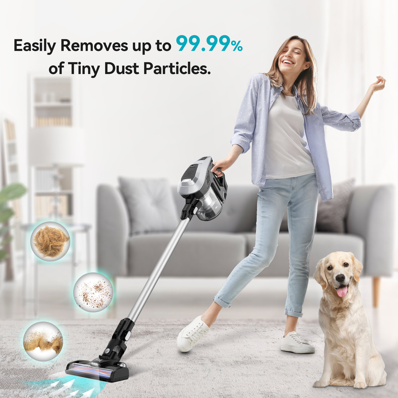 INSE M500 Cordless Bagless Stick Vacuum